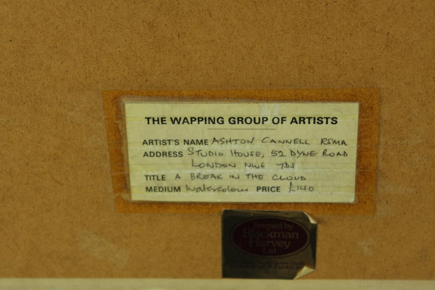 Aston Canell (1927-1994) A Break in the Cloud, sun over the River Thames, watercolour on paper, - Image 9 of 10