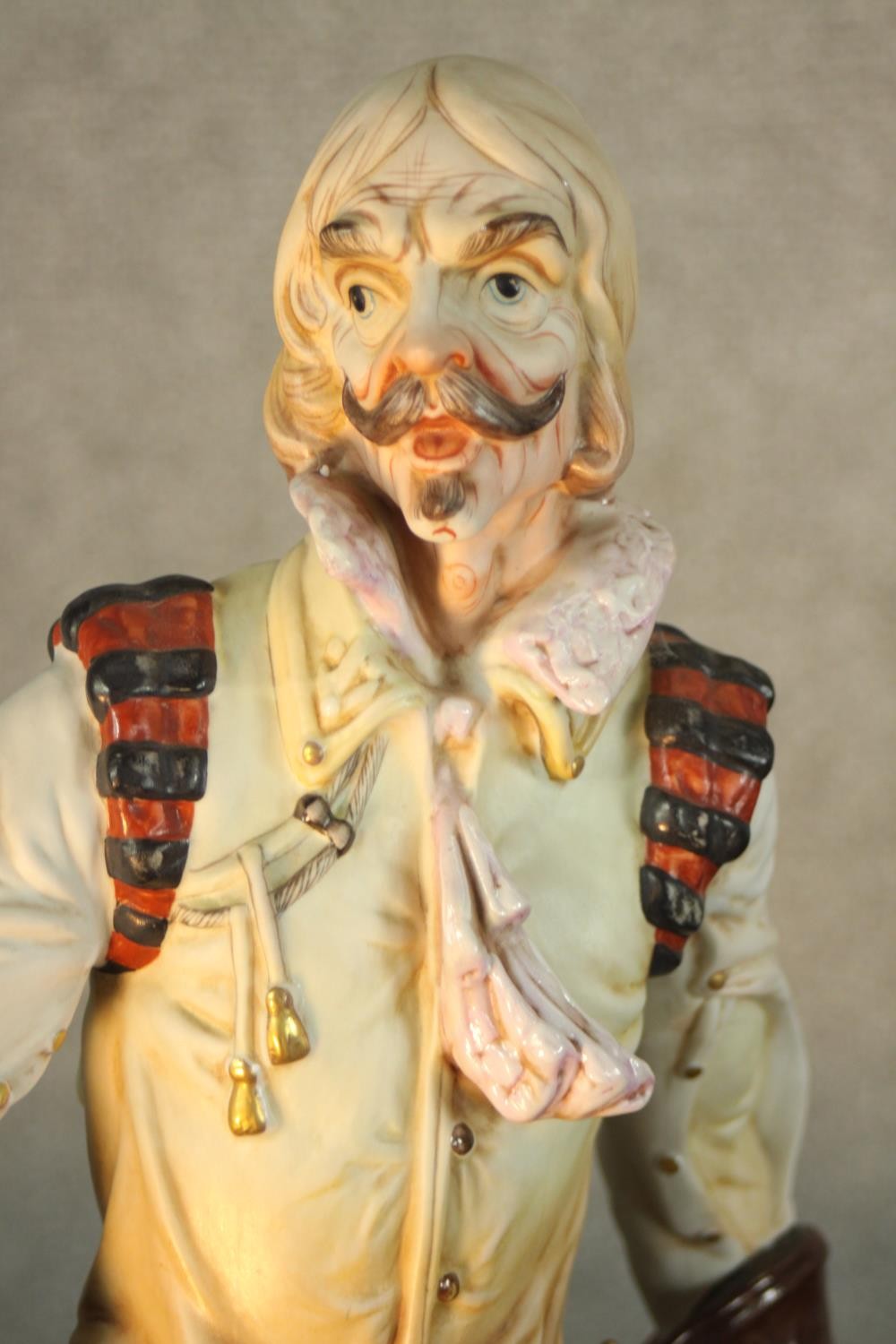 Paolo Marioni, 'Don Quixote', polychrome terracotta figure, signed together with two Capodimonte - Image 4 of 16