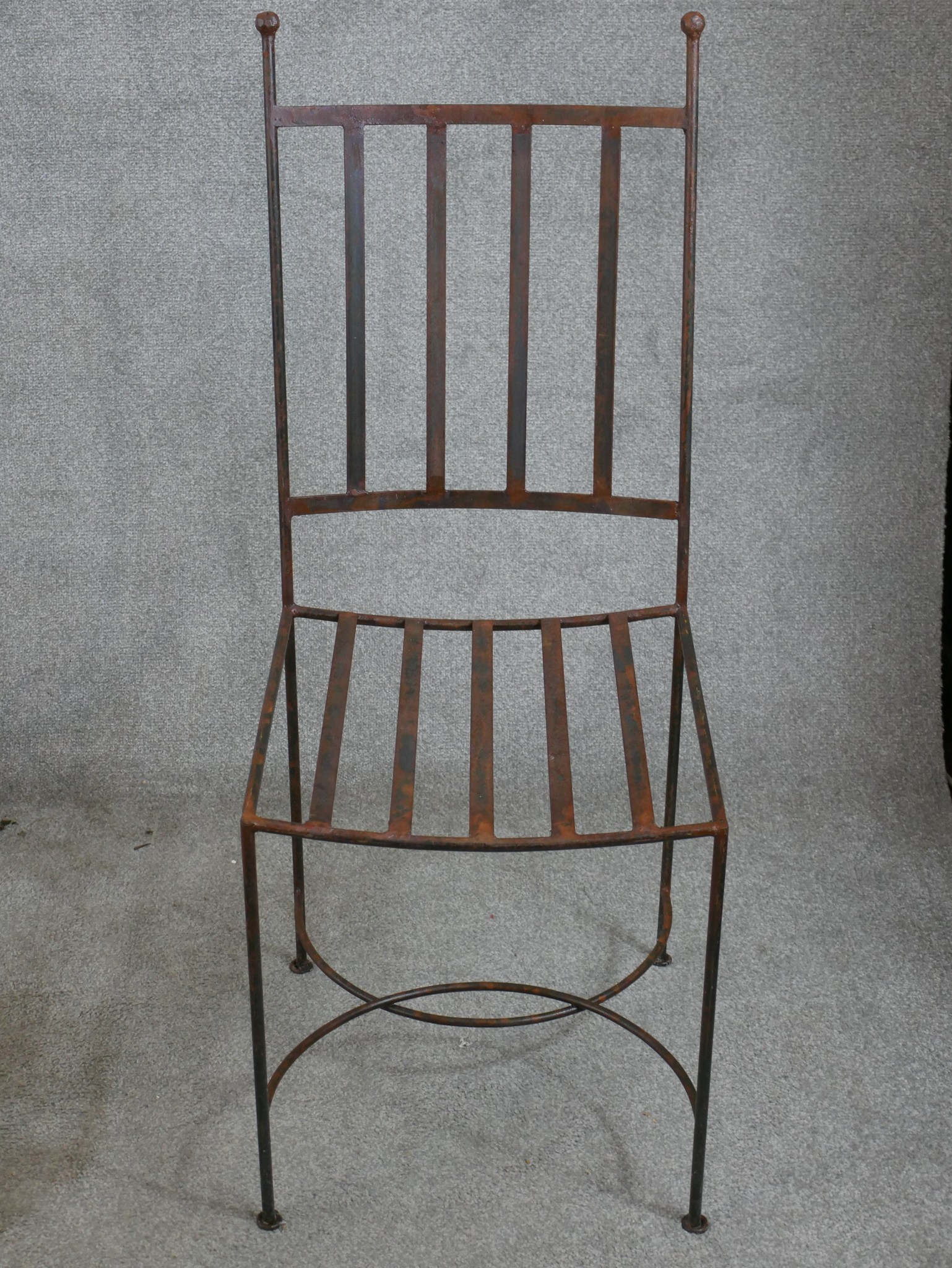 Two pairs of wrought iron garden chairs, together with a wrought iron garden table and a wrought - Image 7 of 8