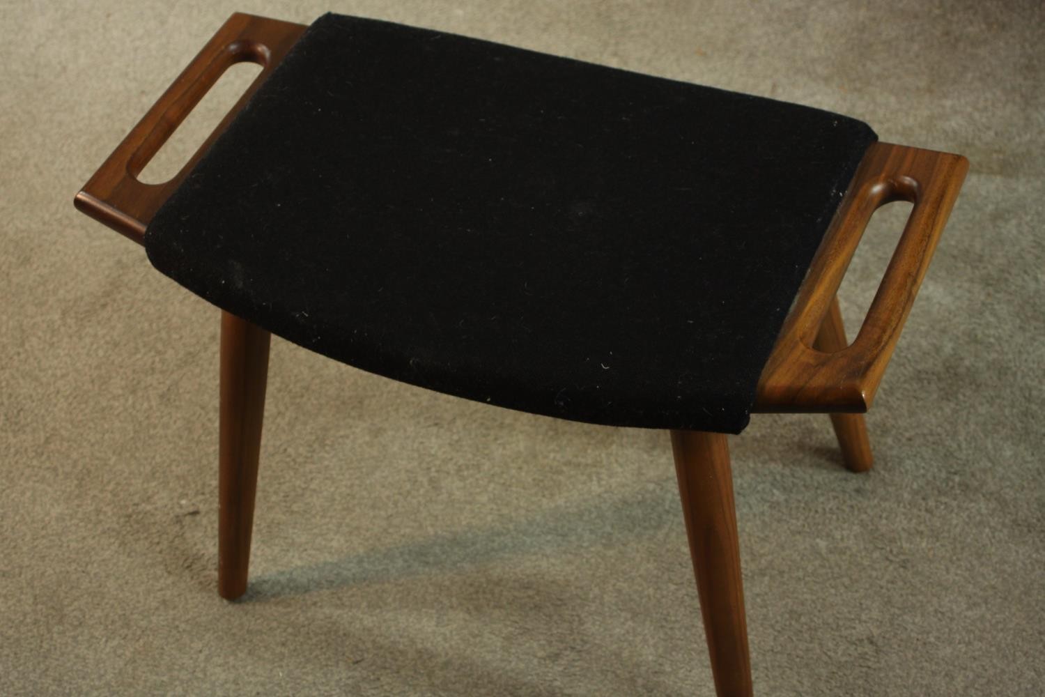 After Hans Wegner for PP Mobler, a mid 20th century teak framed Papa Bear chair and ottoman, - Image 6 of 9