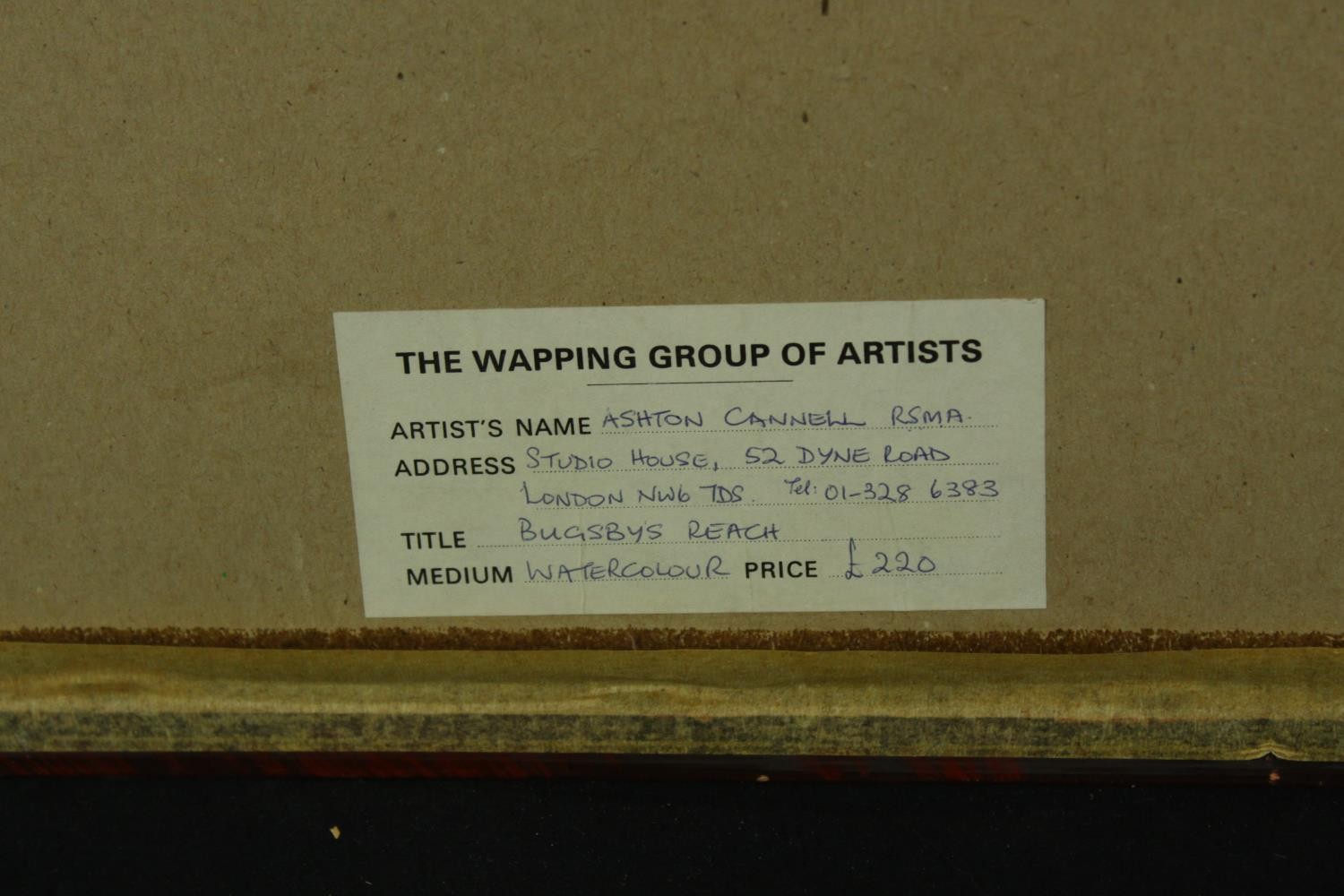 Ashton Cannell (1927-1994), Bugsby Reach, watercolour on paper, signed and framed together with Paul - Image 10 of 11