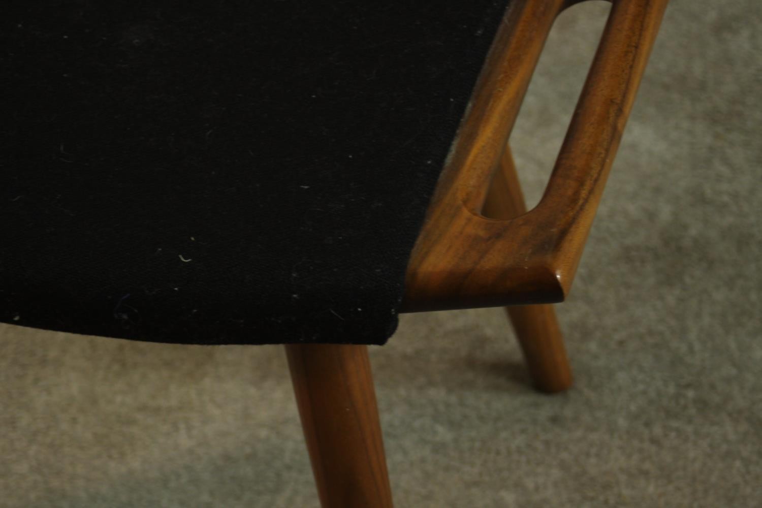 After Hans Wegner for PP Mobler, a mid 20th century teak framed Papa Bear chair and ottoman, - Image 7 of 9