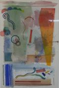Steve Cox (Contemporary), Sonetta Repeat, abstract watercolour on paper, pencil signed and framed.
