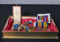 Victory Medal, 1914-1915 Star & British War Medal, three World War I medals awarded to Rev F. G.