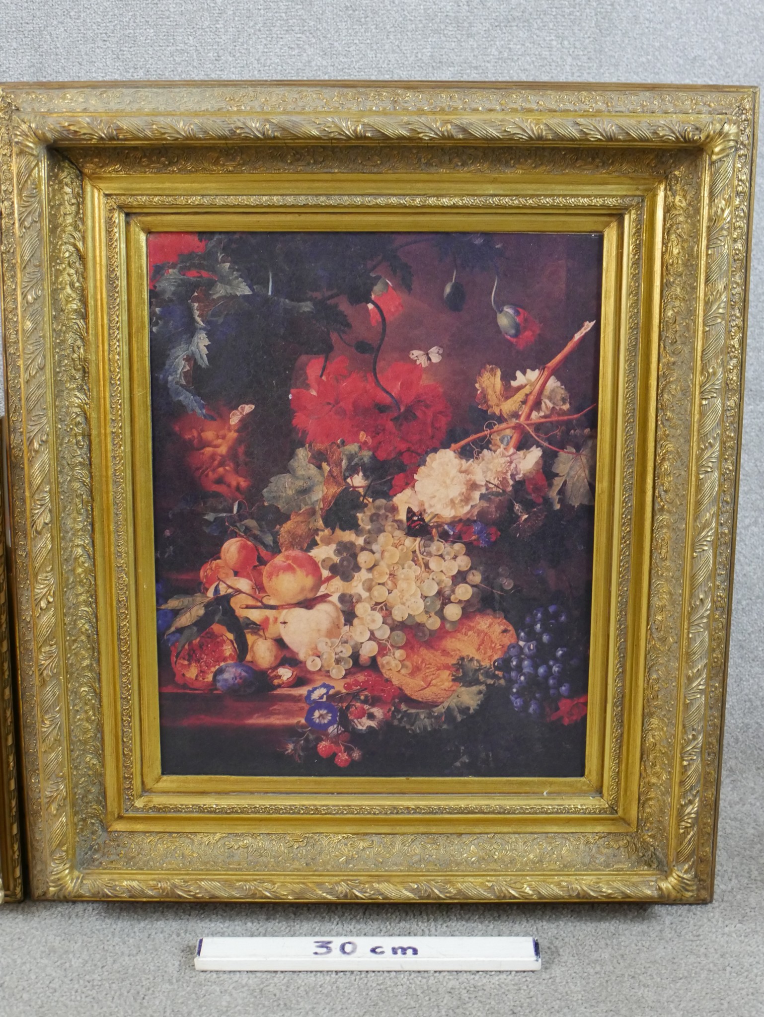 N. Riegen (20th century) still life of a pear and blackberries, oil on canvas, signed and framed, - Image 8 of 9