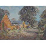 R. W. Taylor (20th century), Ayling's Farm, Old Steels Lane, oil on board, signed and framed,