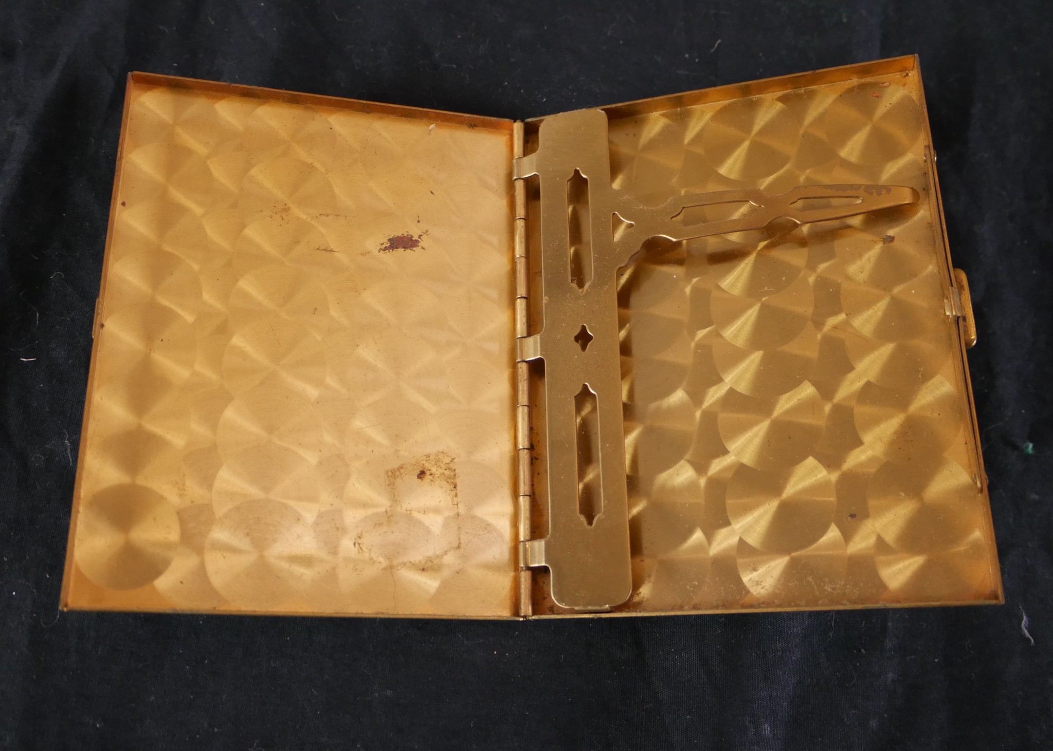 Two early 20th century shagreen style and gilt metal match holder and matching cigarette case, - Image 11 of 12