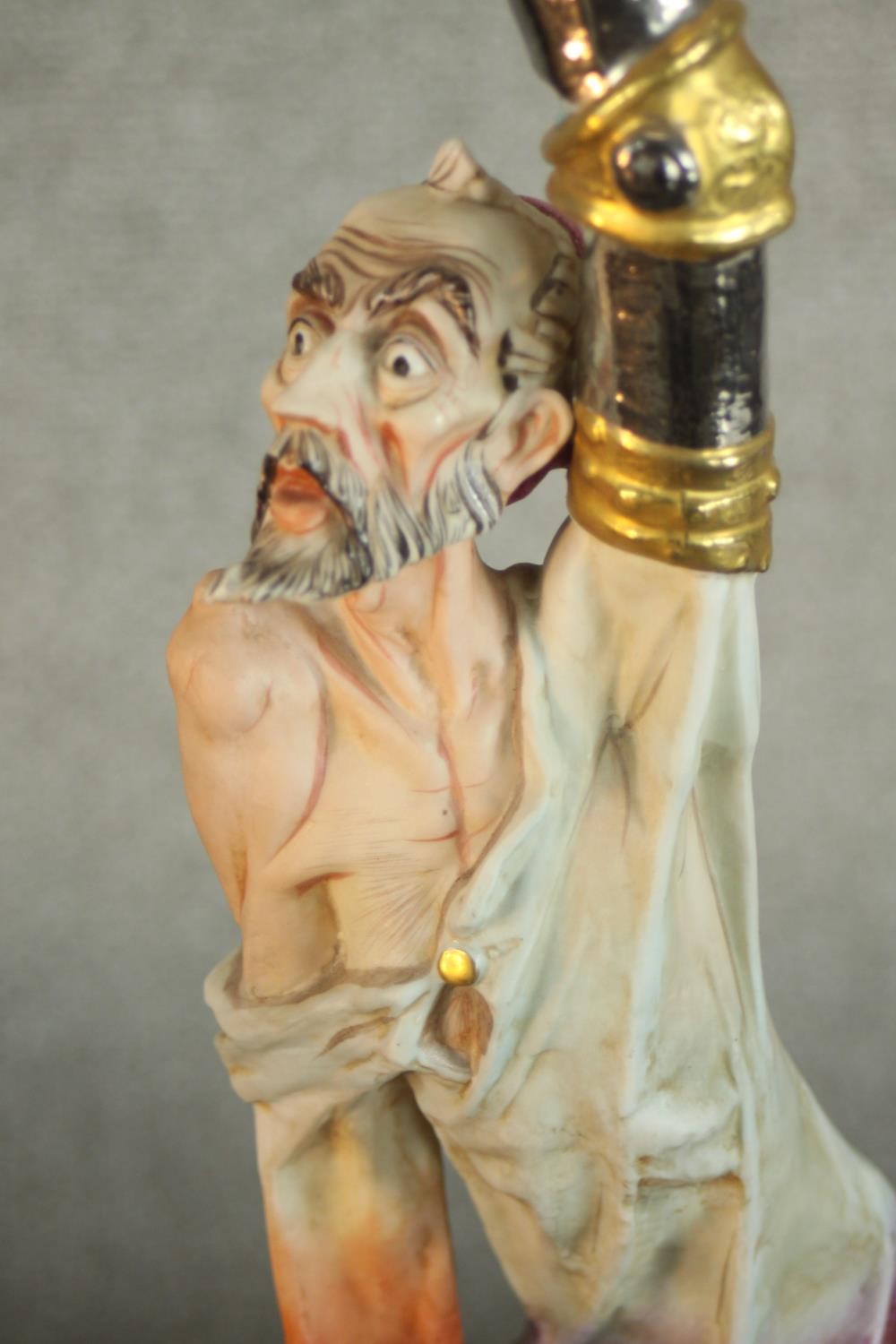 Paolo Marioni, 'Don Quixote', polychrome terracotta figure, signed together with two Capodimonte - Image 10 of 16