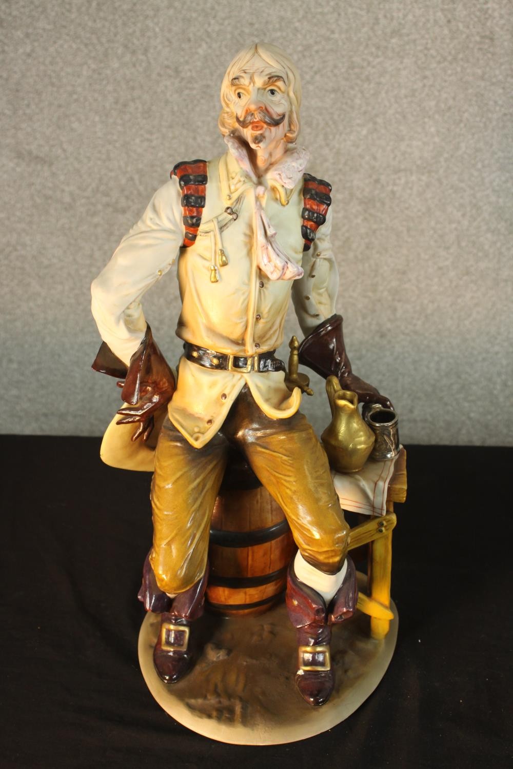 Paolo Marioni, 'Don Quixote', polychrome terracotta figure, signed together with two Capodimonte - Image 3 of 16