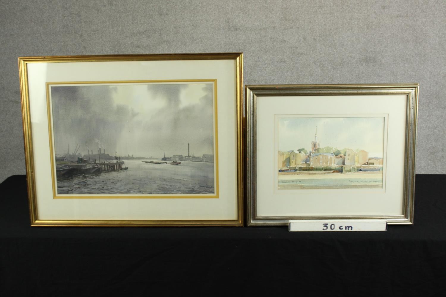 Aston Canell (1927-1994) A Break in the Cloud, sun over the River Thames, watercolour on paper, - Image 2 of 10