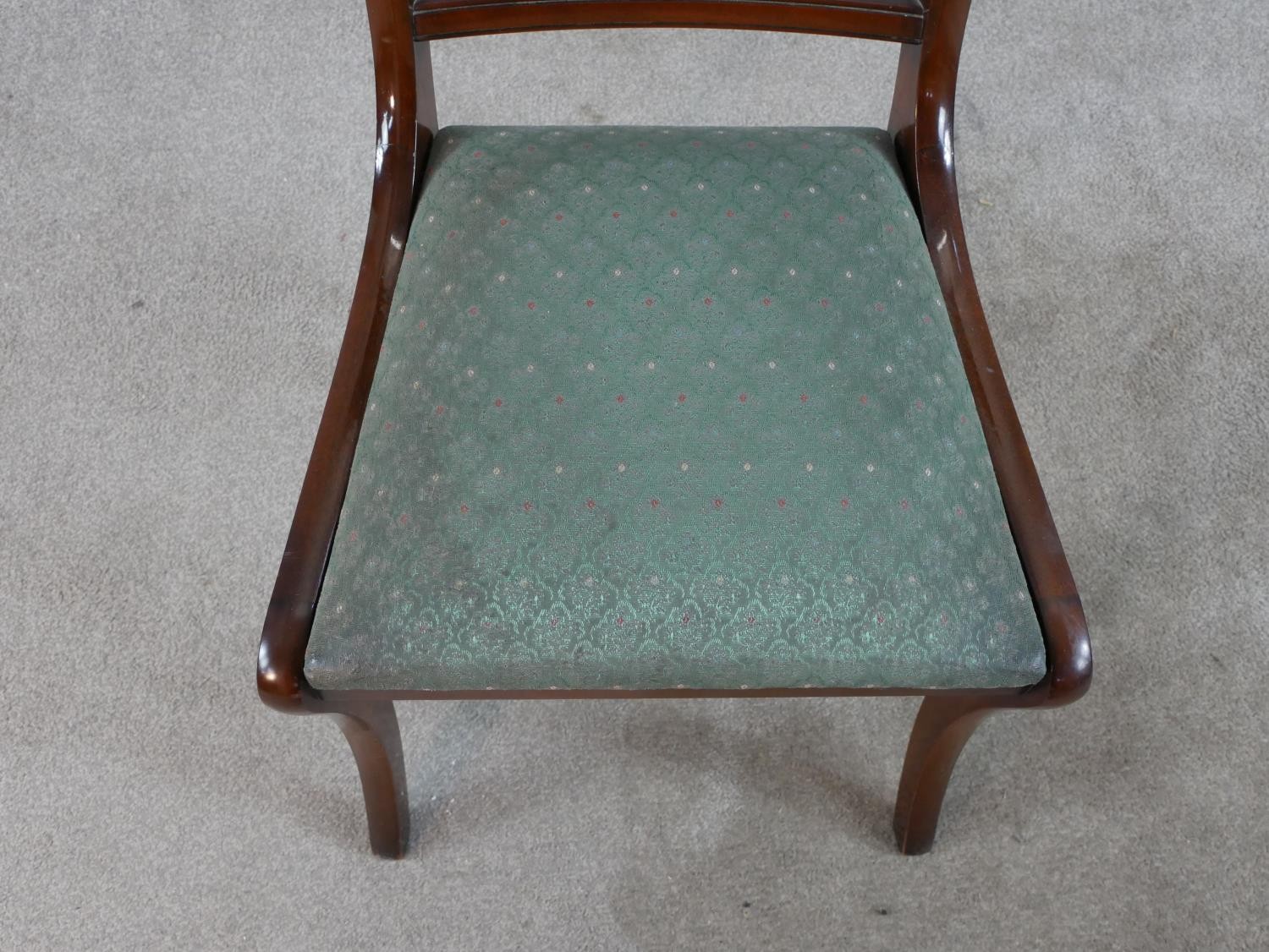 A set of six mahogany Regency style dining bar back comprised of four singles and two open arm - Image 4 of 12