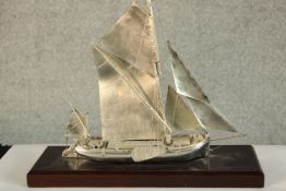 An Elizabeth II Asprey & Co hallmarked silver model of the Thames barge Kathleen, Birmingham 1982,