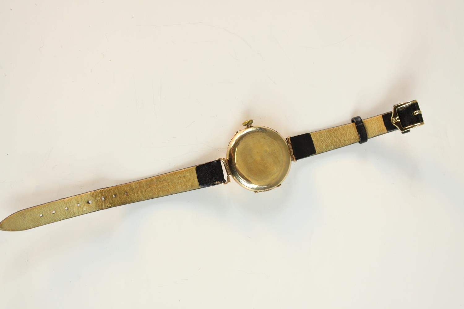 An early 20th century Thomas Russell 9 carat yellow gold cased gentlemen's wristwatch, the white - Image 7 of 9