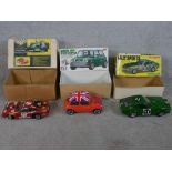 Three boxed scale model cars to include MM 1:12 scale model radio electric car, Tamiya 1:10 scale