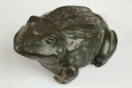 Donald Greig, (1916 - 2009), British, bronze toad, signed and numbered 9/50, dated 2003. L.18cm.