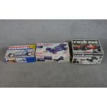 Three boxed scale model cars include Mardave Marauder remote control car, HPI - Racing Rush Evo