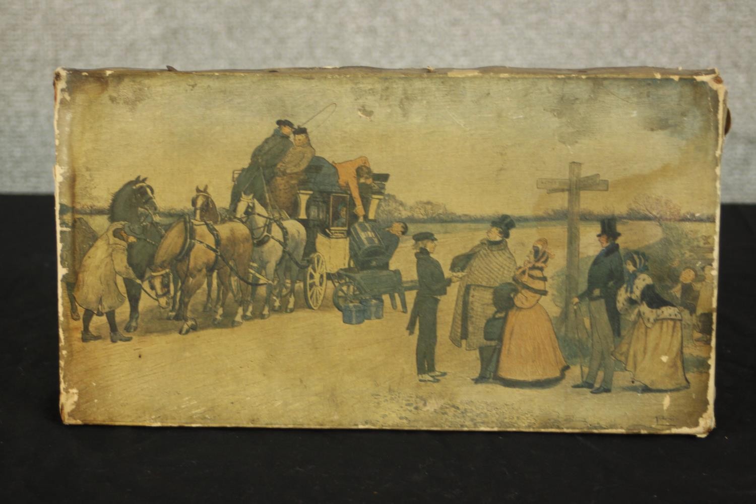 Albert Ludovici Snr (1820 - 1894, German), stagecoach with horses and people, watercolour/print - Image 2 of 7