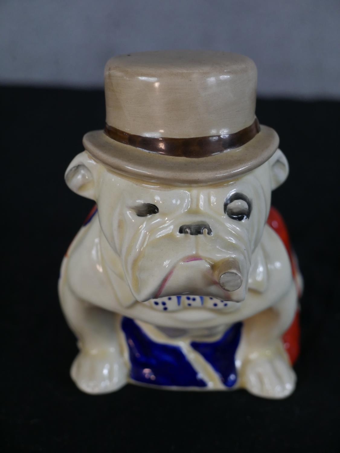 A Royal Doulton porcelain bulldog with painted Union Jack on its back, together with a uncut piece - Image 2 of 7