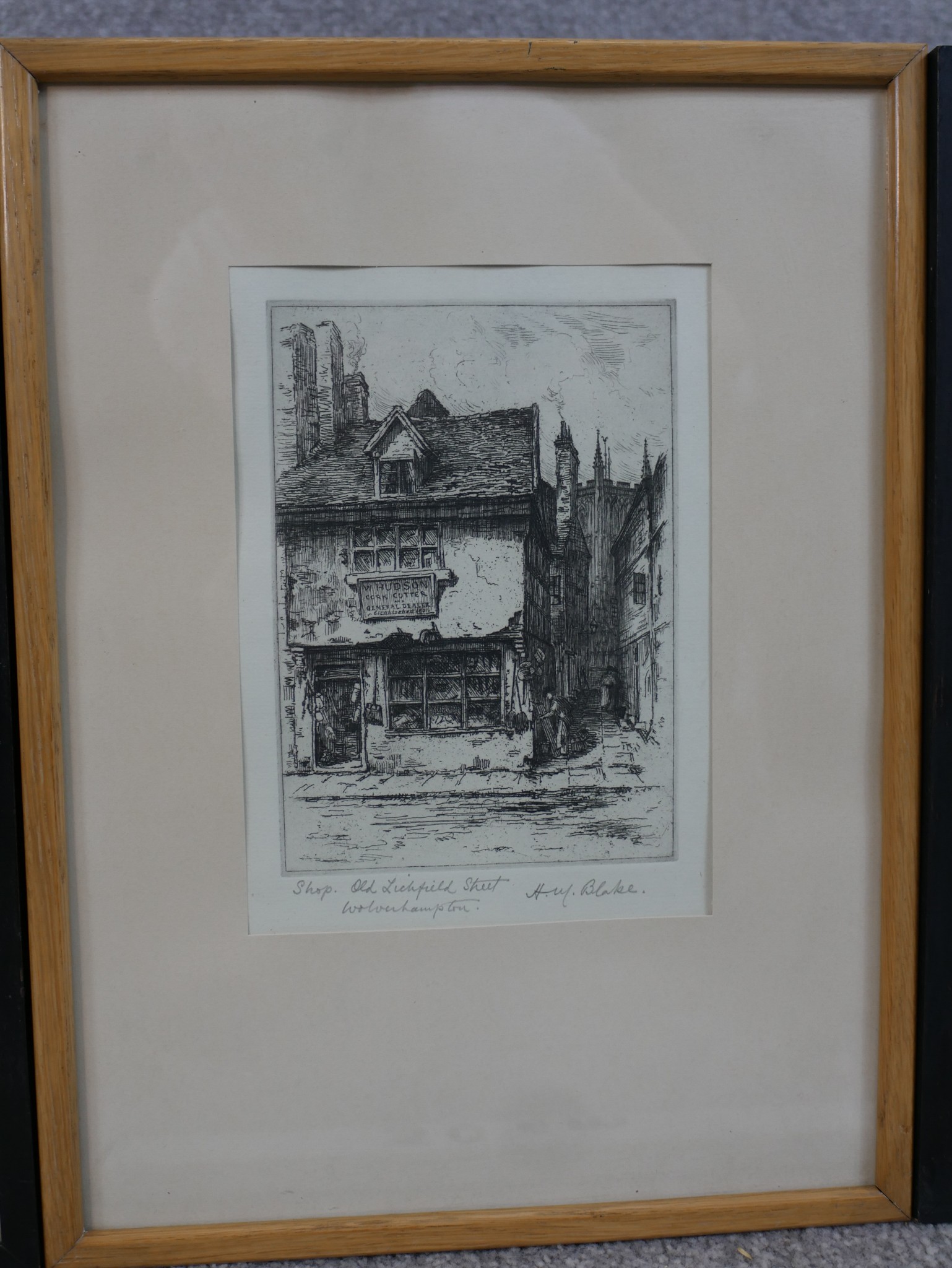 Three 20th century black and white etchings of various buildings to include Florence Page (1889- - Image 4 of 12