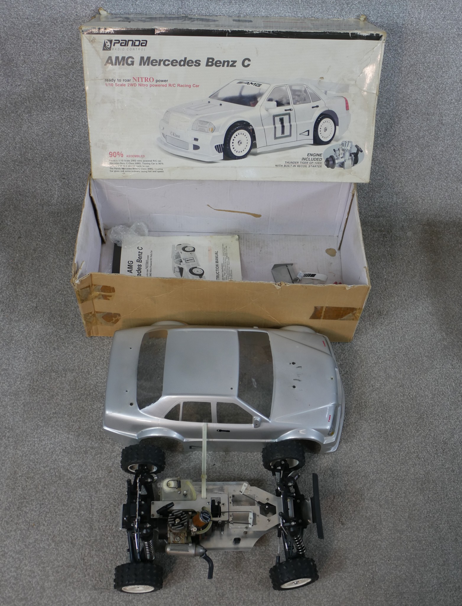 Two boxed scale model cars to include Panda 1:10 AMG Mercedes Benz & Tamiya 1:12 Porsche Turbo RSR - Image 5 of 8