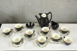 A mid 20th century Midwinter 'Nature Study' coffee set, comprising of cups, saucers, sugar bowl,