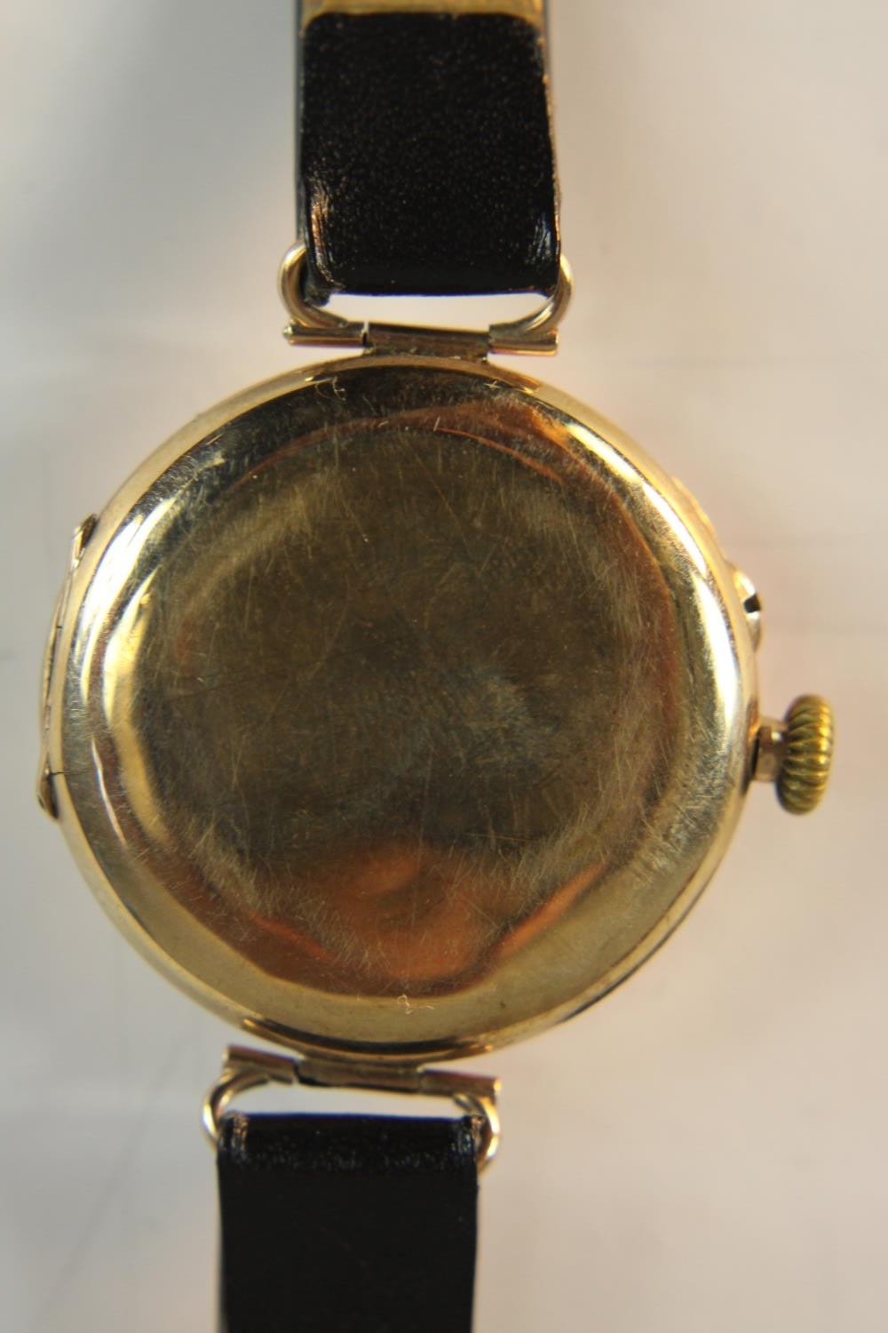 An early 20th century Thomas Russell 9 carat yellow gold cased gentlemen's wristwatch, the white - Image 3 of 9