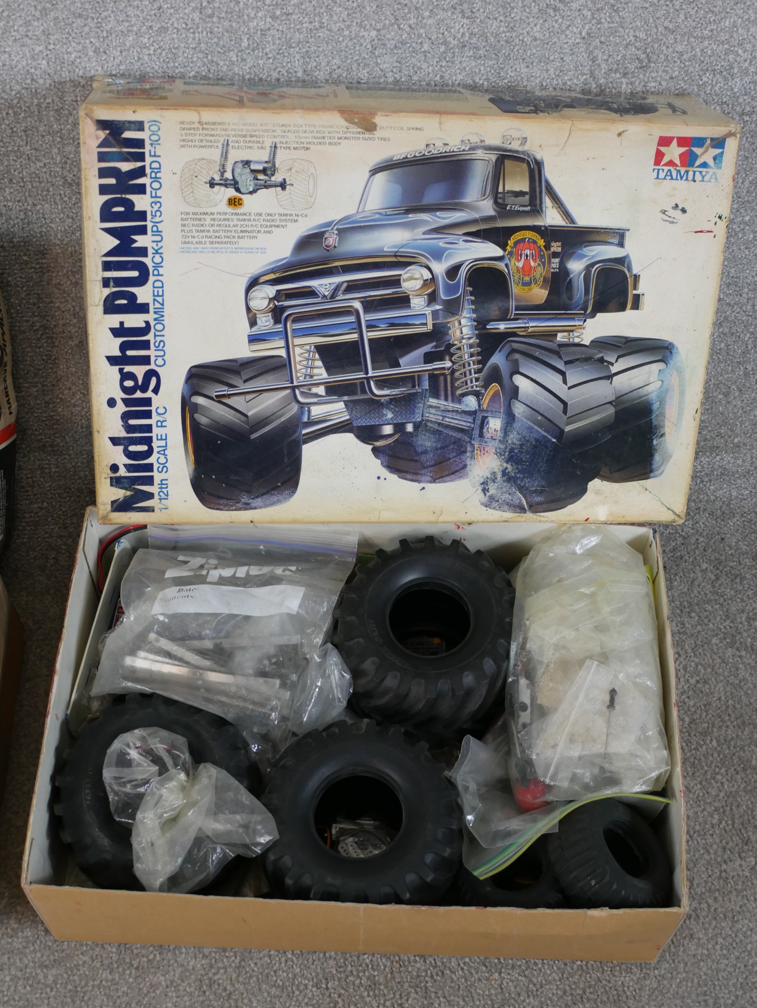 Two boxed scale model remote control cars including Tamiya 1:12 Midnight Pumpkin monster truck and - Image 4 of 4