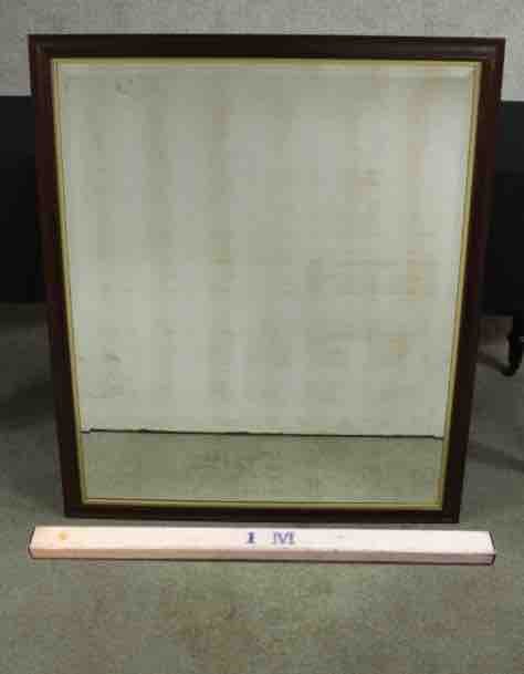 A 20th century stained mahogany rectangular and gilt framed wall hanging mirror. H.101 W.86cm. - Image 2 of 8