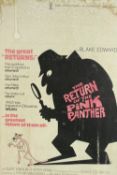 A mid 20th century framed Pink Panther Returns film poster. H.106 W.70cm.