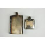 An Elizabeth II hallmarked silver engine turned hipflask, Mappin & Webb Birmingham 1983, 16cm