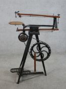 A 20th century painted cast iron Hobbies treadle fret saw. H.92 W.75 D.35cm