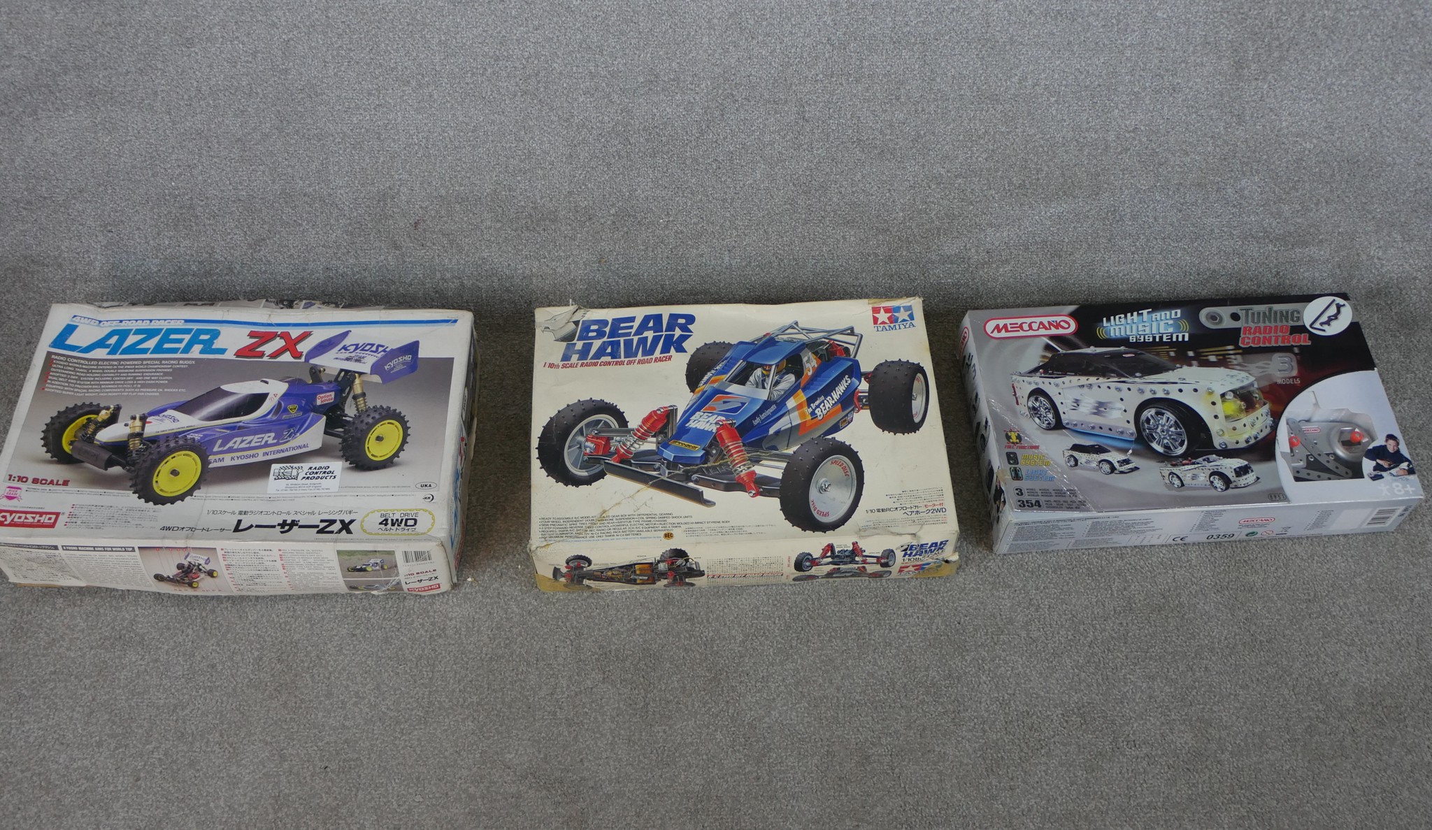 Three boxed scale model vehicles to include Kyosho 1:10 Lazer ZX remote control car, Tamiya 1:10 - Image 2 of 9
