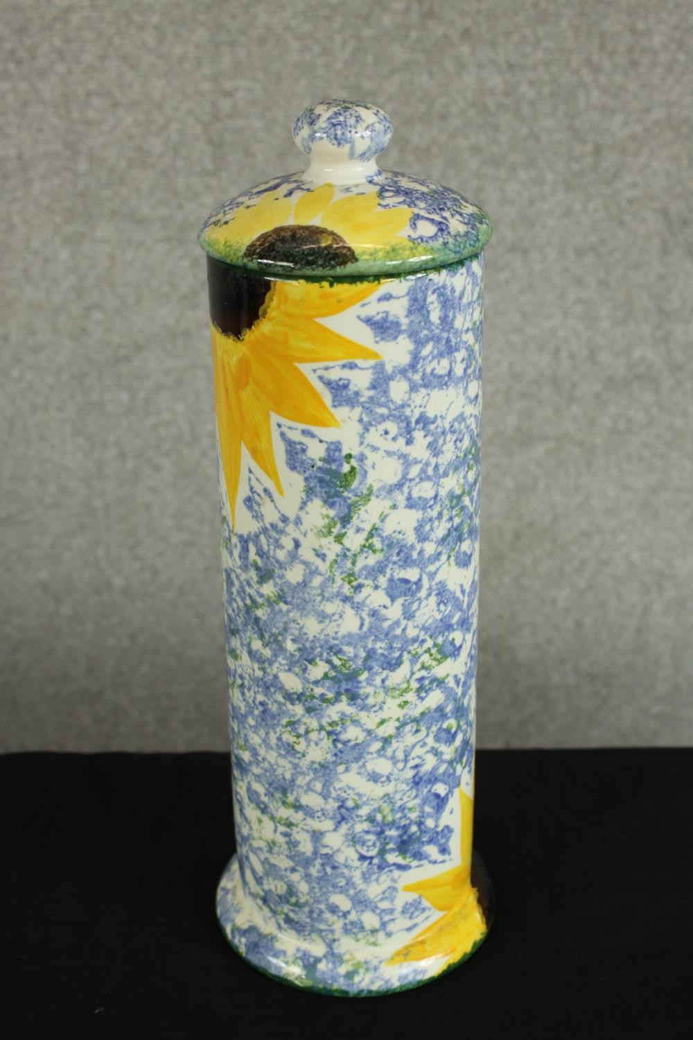 Four items of Poole Pottery 'Vincent Sunflower' including two jugs, spaghetti jar and cover and a - Image 3 of 11