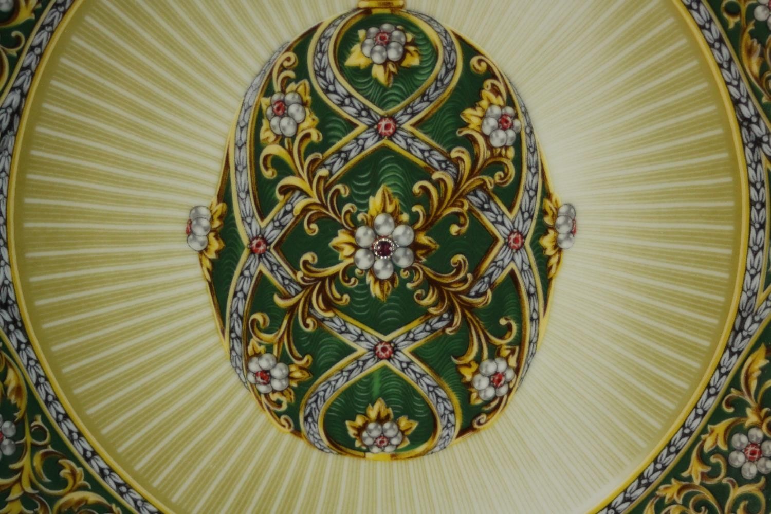 A Franklin Mint Limited edition House of Fabergé Garden of Jewels Imperial Egg plate, the centre set - Image 3 of 7