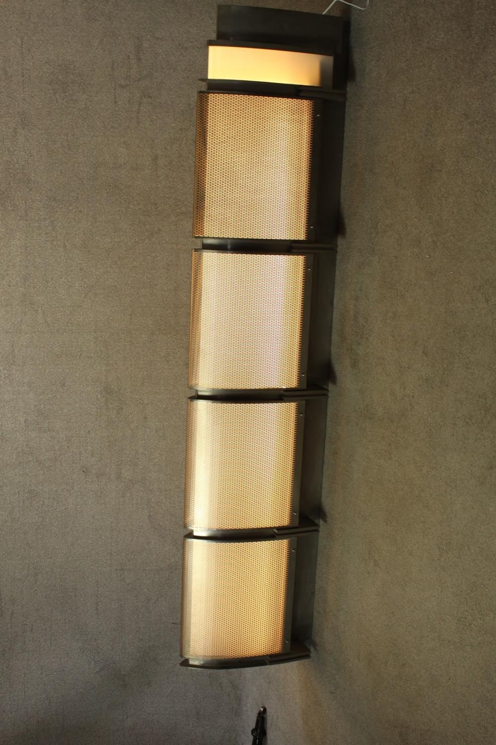 A 20th century heavy metal industrial floor standing interchangeable light fitting. H.231 W.24 D. - Image 6 of 11