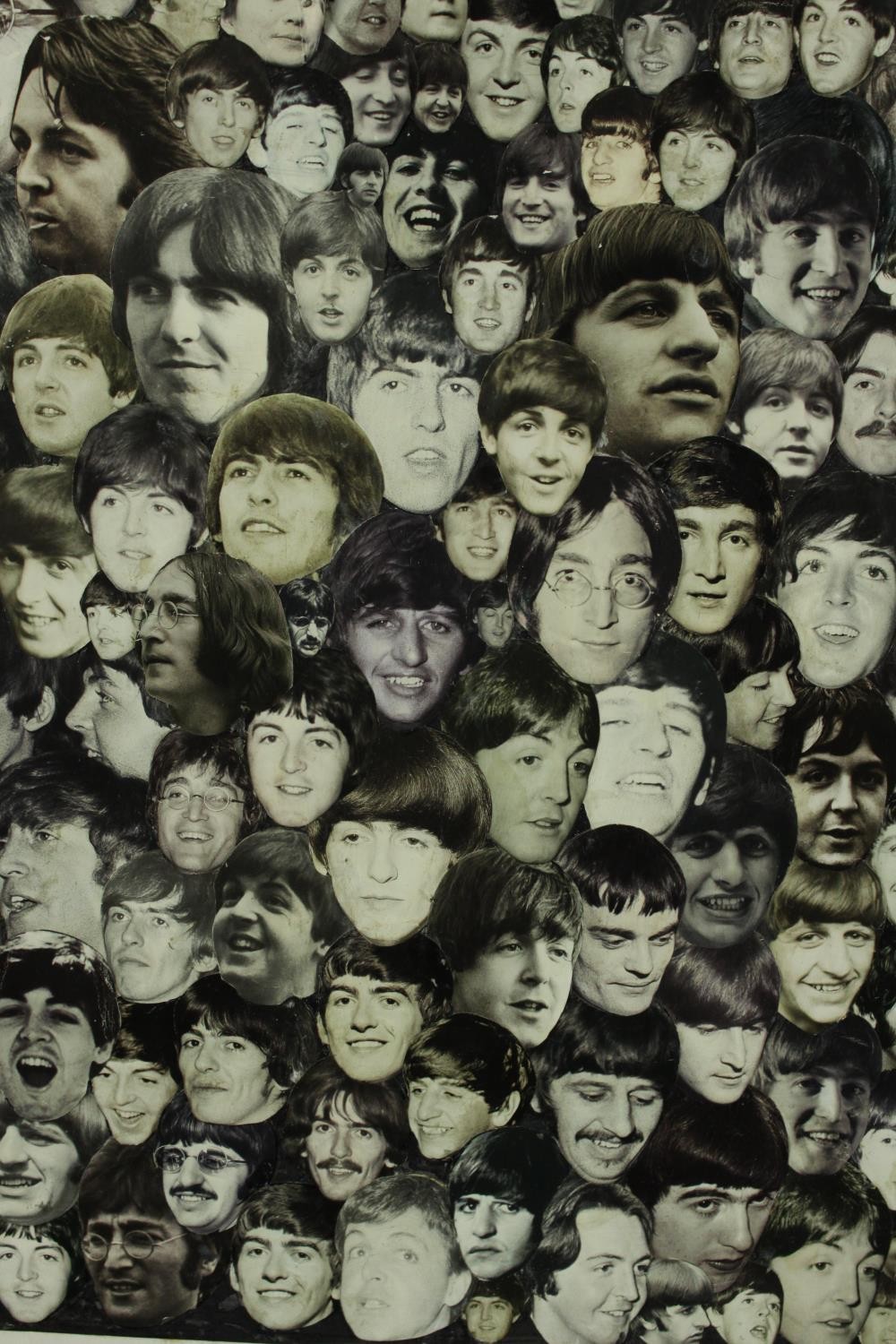 Two collages by Foxy. Beatles (Help!) and The Stones, two collages made assorted black and white - Image 3 of 6