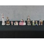 Ten assorted porcelain figures to include Royal Doulton Bedtime Story HN2059, a German porcelain