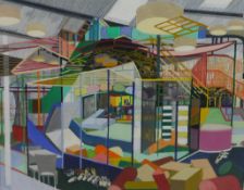 Hilary Beauchamp (Contemporary) Soft Play & Shoes, coloured print on paper, pencil signed and