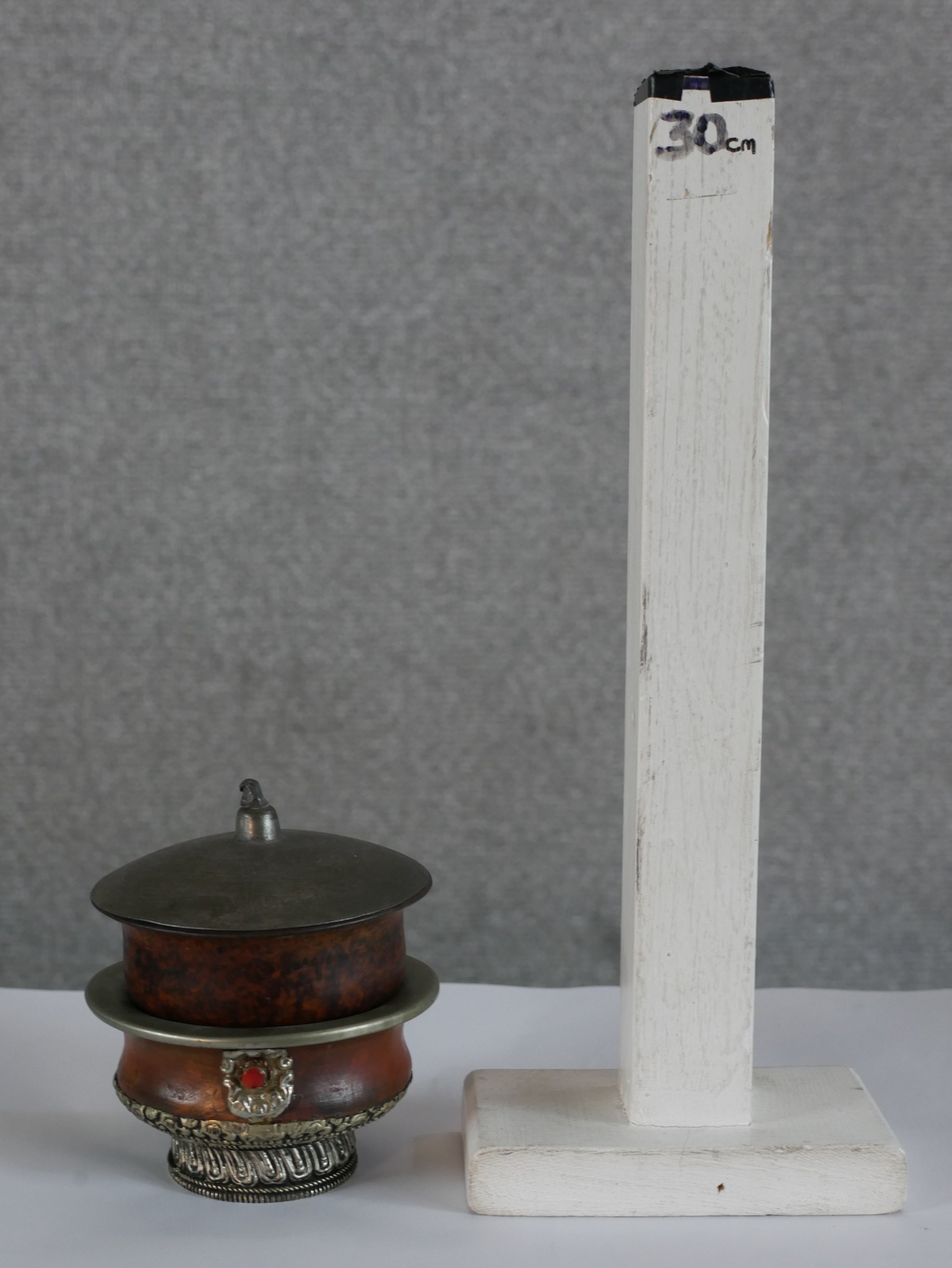 A late 19th/early 20th century Tibetan white metal mounted ritual bowl together with lidded 19th/ - Image 3 of 3