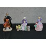 Three Royal Doulton porcelain figures to include Good King Wenceslas HN2118, Granny's Heritage