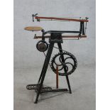 A 20th century painted cast iron Hobbies treadle fret saw. H.92 W.75 D.35cm