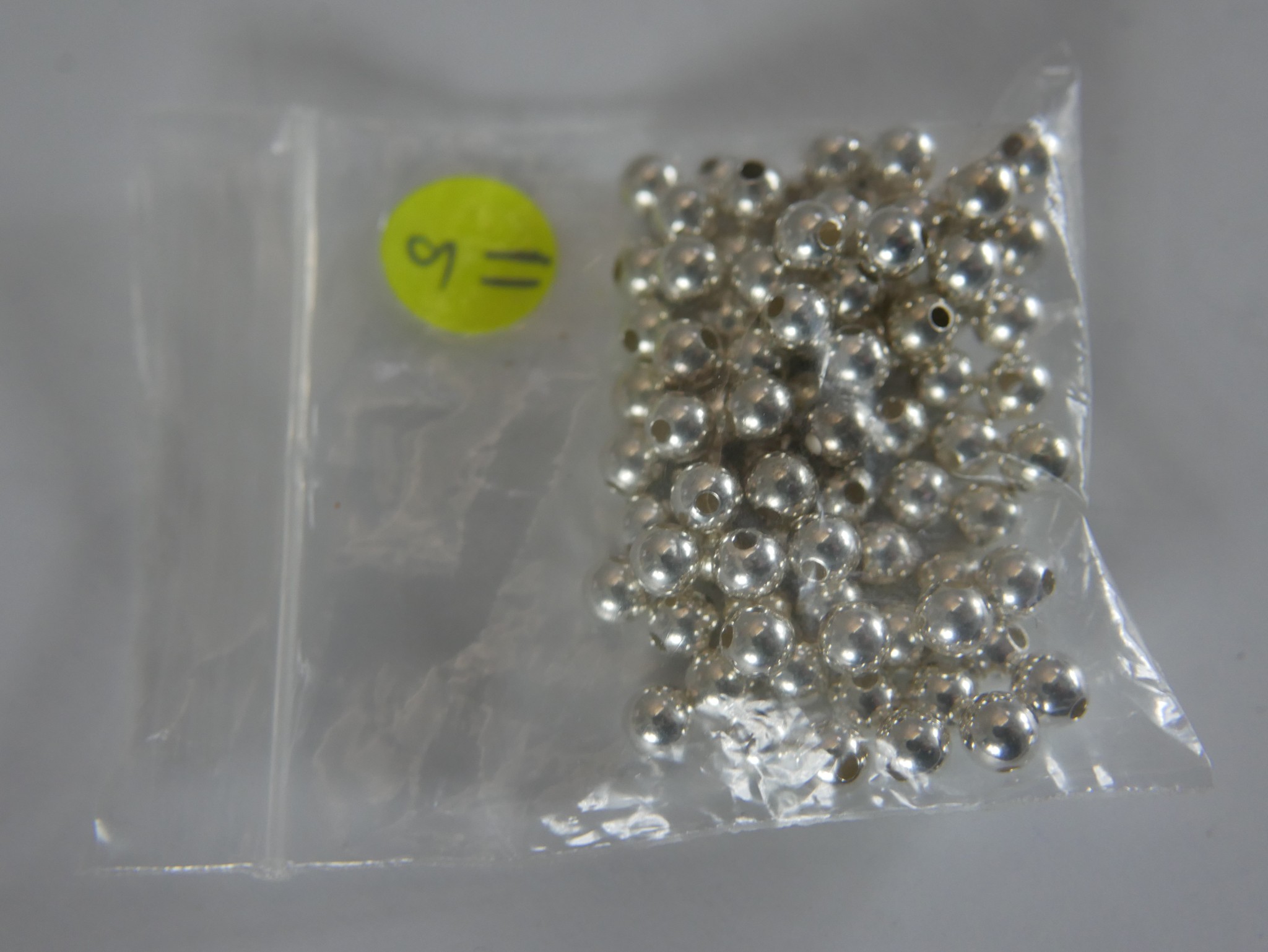 Six bags of white metal (tests as silver) beads, various designs and sizes of beads. H.1 W.1cm - Image 3 of 8