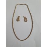 A 9ct gold rope twist chain with secure C-sprung clasp along with a pair of 9ct rope twist chain