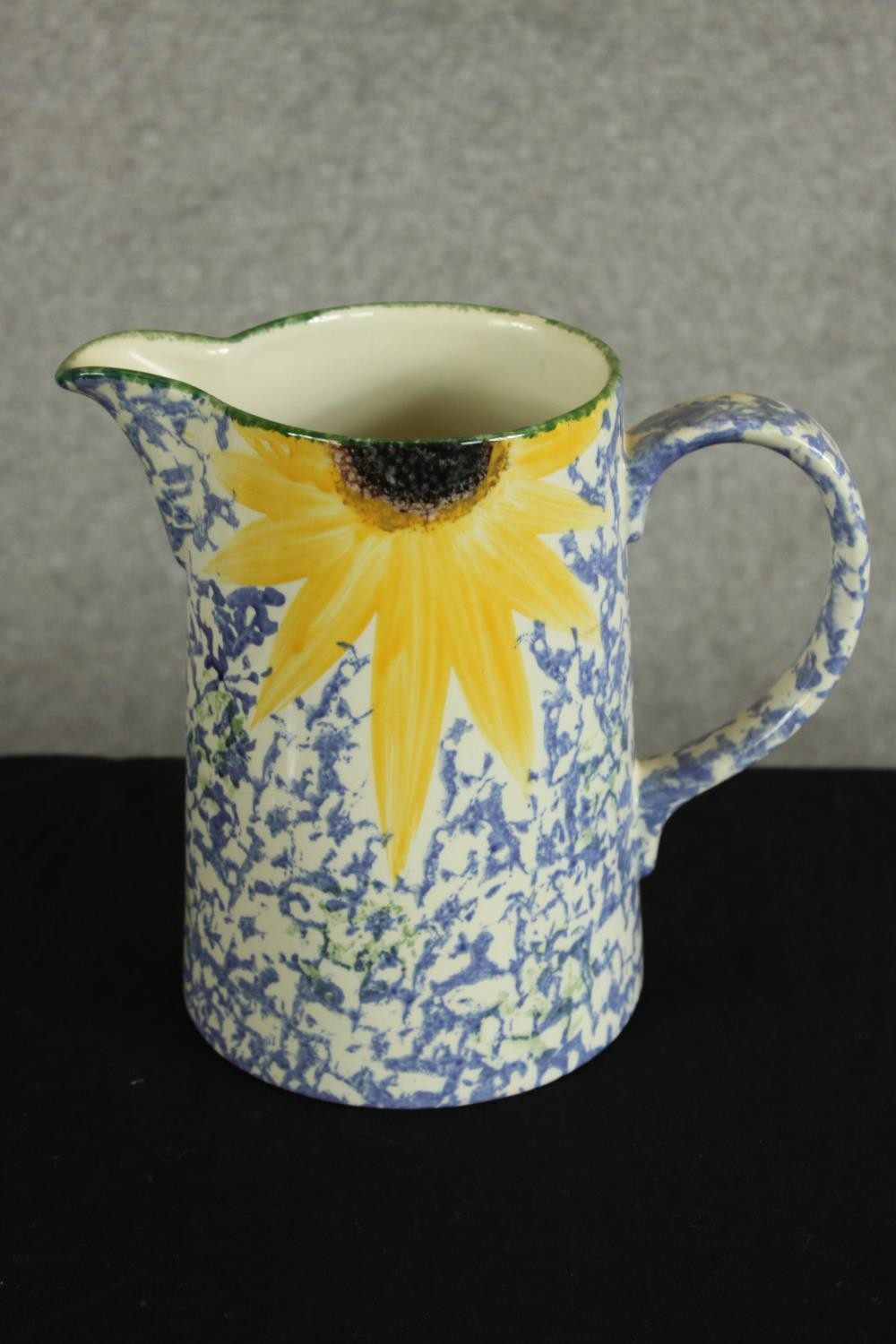 Four items of Poole Pottery 'Vincent Sunflower' including two jugs, spaghetti jar and cover and a - Image 5 of 11