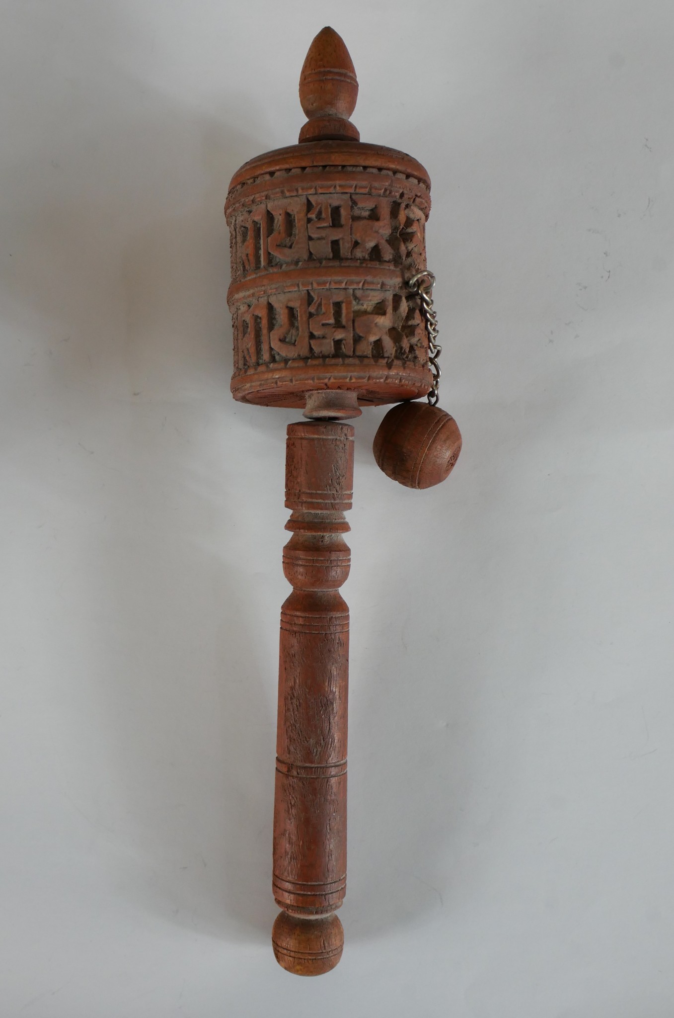 A 19th/early 20th century carved boxwood Tibetan prayer wheel, together with a 19th/early 20th - Image 3 of 7