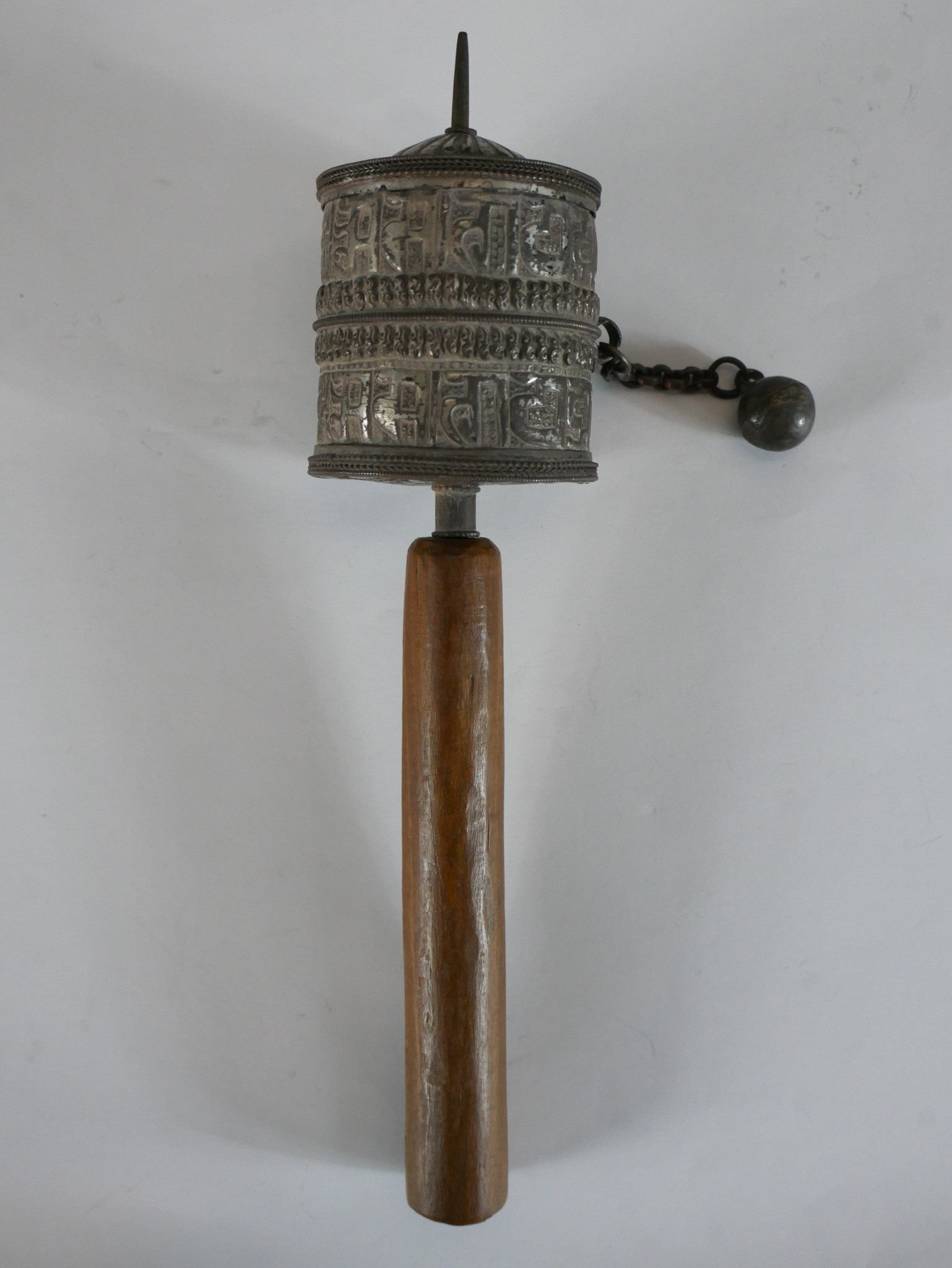 An early 20th century carved bone Tibetan prayer wheel together with a late 19th/ early 20th century - Image 2 of 4