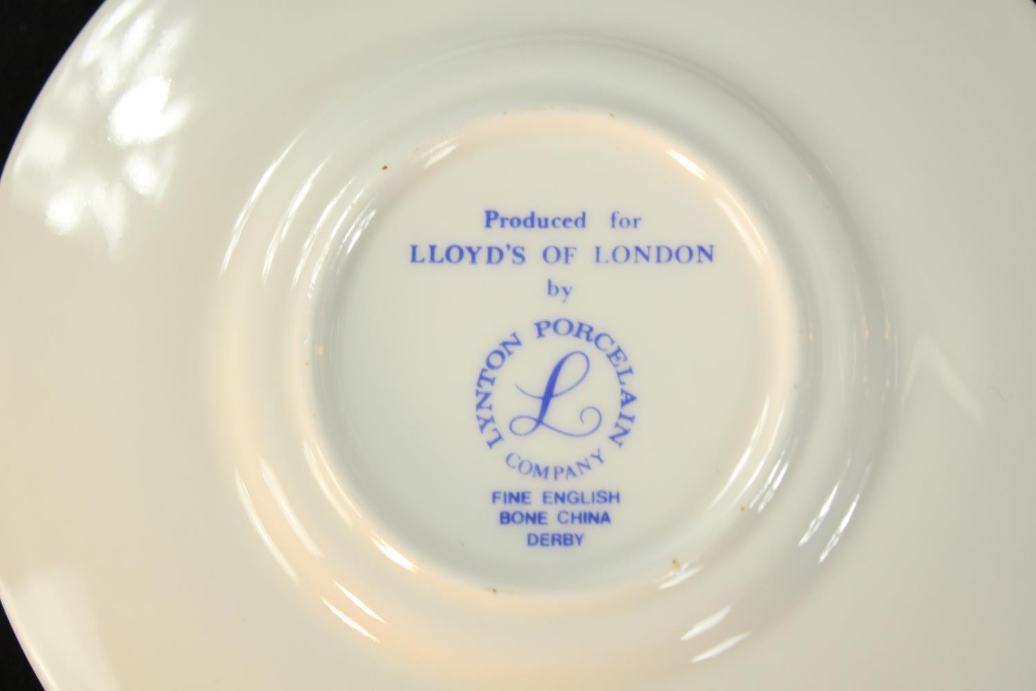 Six 20th century Lynton Derby for Lloyds of London coffee cups and saucers. H.6cm. (each) - Image 3 of 4