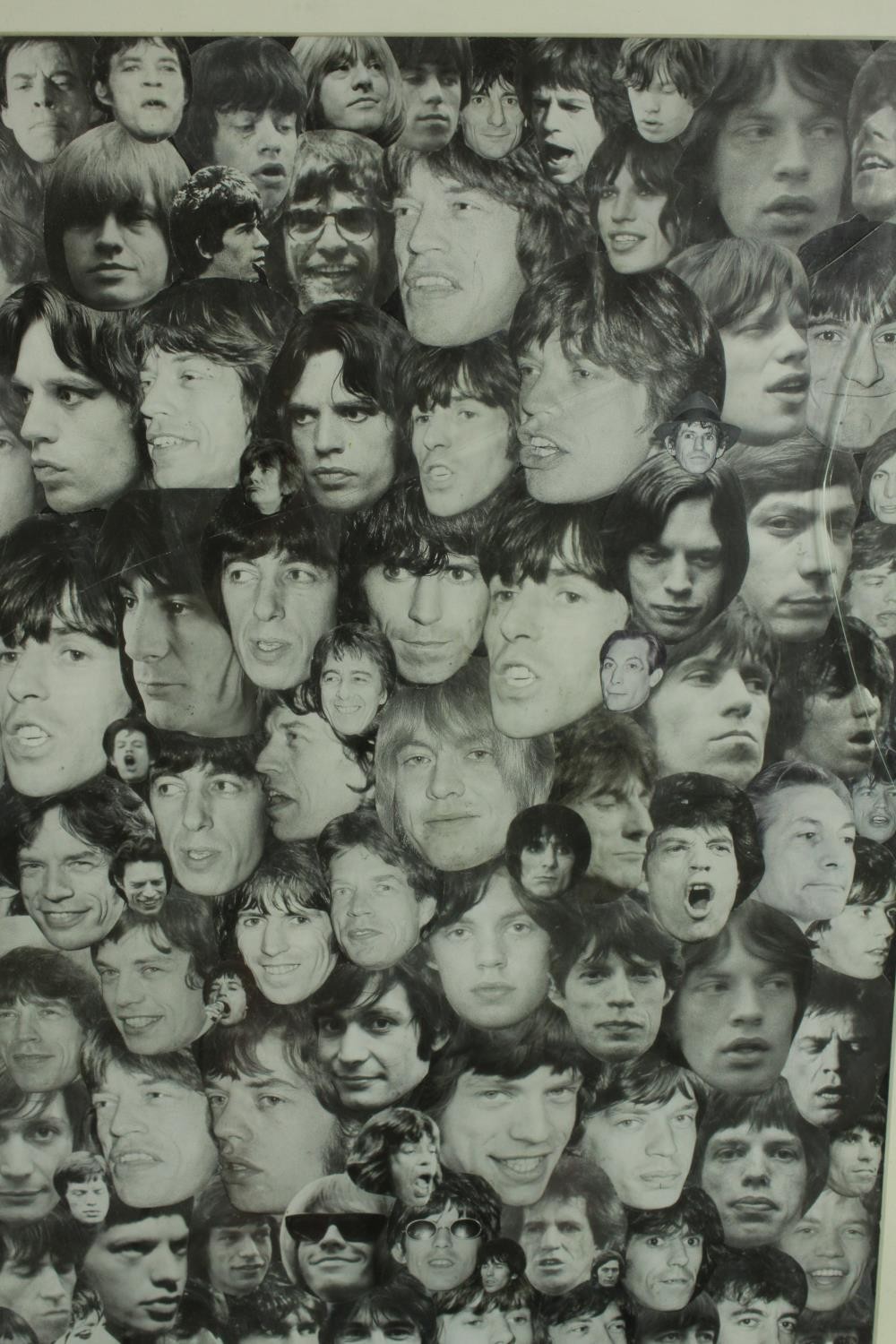 Two collages by Foxy. Beatles (Help!) and The Stones, two collages made assorted black and white - Image 5 of 6