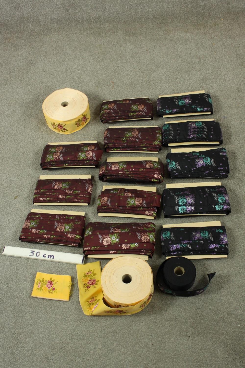 Assorted Danish embroidered silk ribbons and strips of fabric - Image 2 of 2
