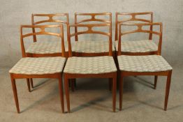 A set of six Danish rosewood framed Model 94 dining chairs designed by Johannes Andersen for